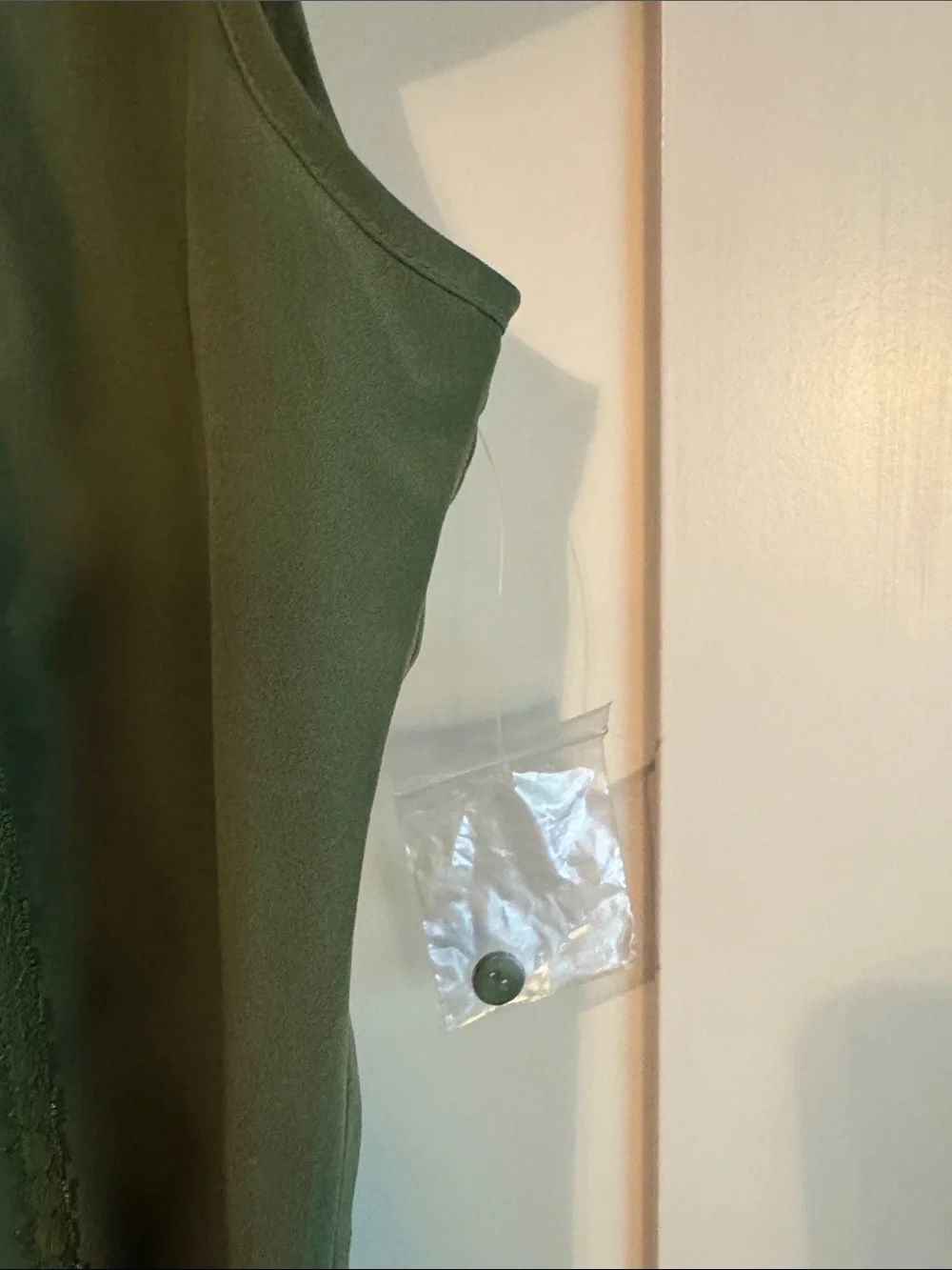 ModCloth Olive Green Ruffled Pintuck Blouse - Picture 4 of 6